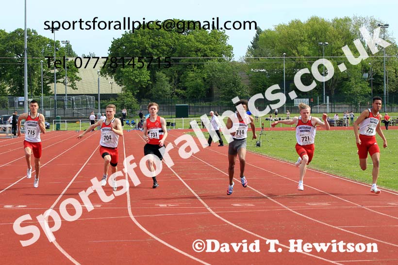 Men and Boys 100 metres, 2022 North Eastern Track and Field Champs., Middlesbrough. David T. Hewitson/Sports for All Pics